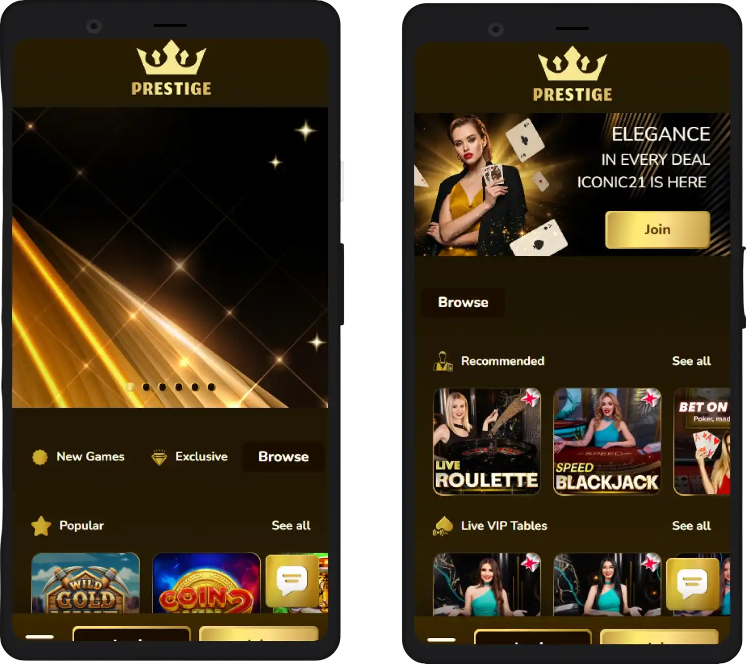 Prestige Casino mobile gaming – enjoy top slots, live games and bonuses on smartphone or tablet