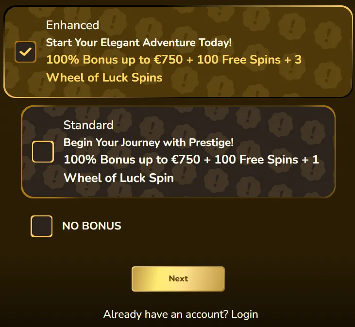 Prestige Casino registration – fast and simple sign up for new players at premium casino
